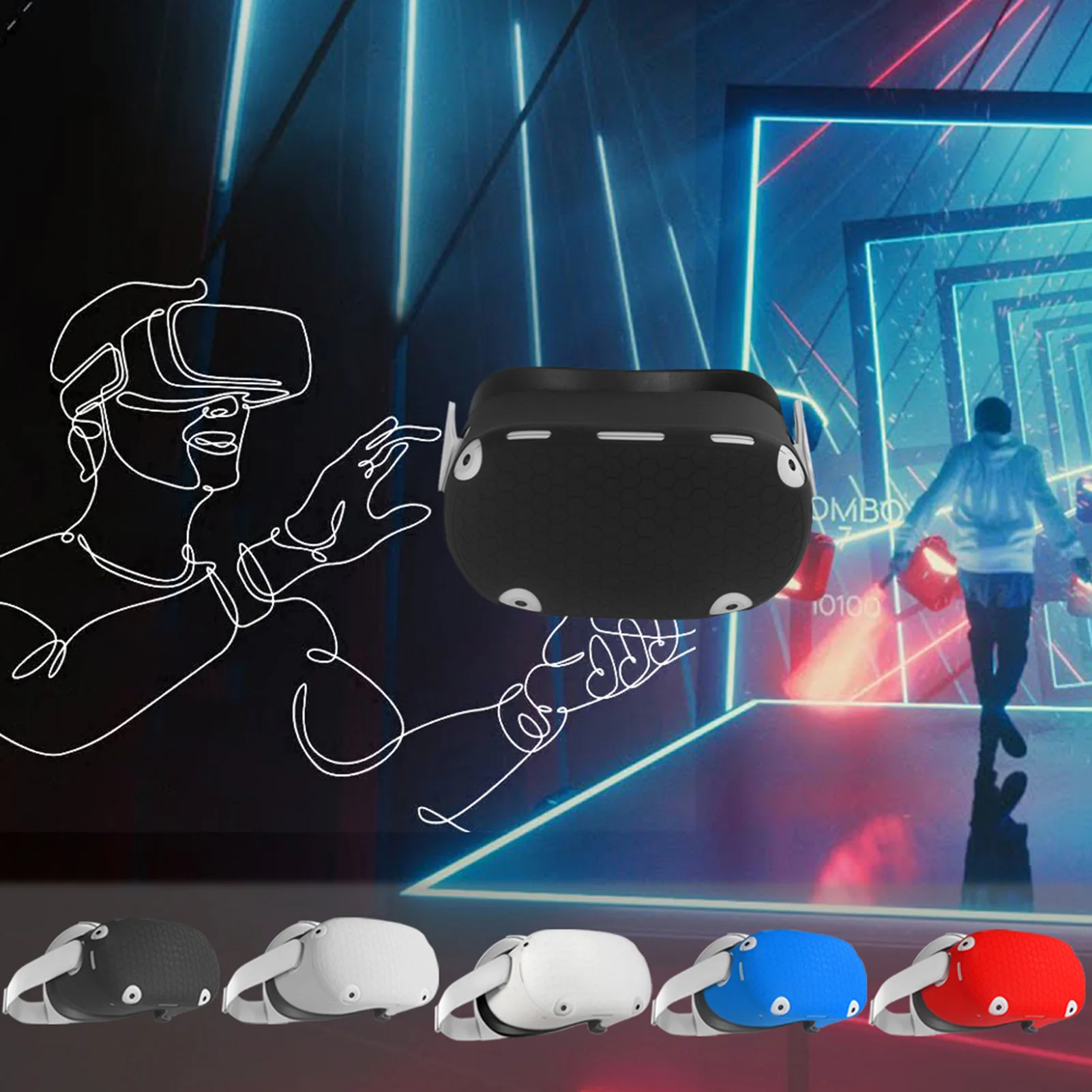 Silicone Protective Cover Shell Case For Oculus Quest 2 VR Headset Head Cover Anti-Scratches For Oculus Quest 2 VR Accessories
Silicone Protective Cover Shell Case For Oculus Quest 2 VR Headset Head Cover Anti-Scratches For Oculus Quest 2 VR Accessories