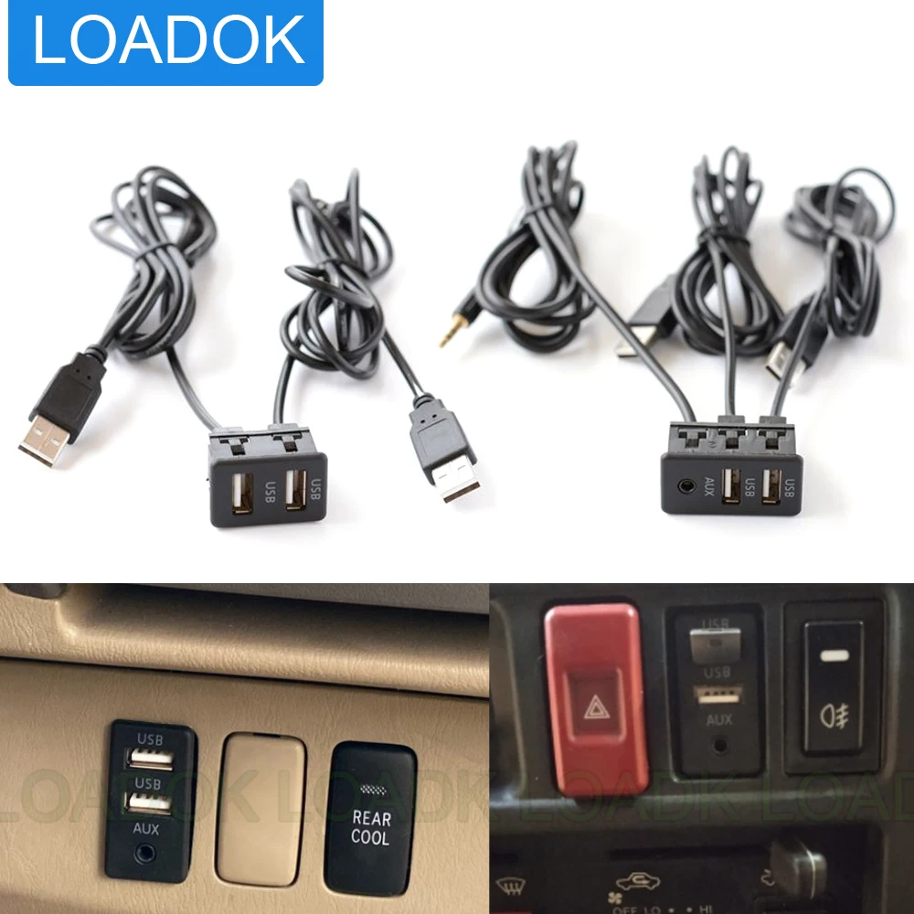 Universal Car Dash Flush Mount Dual Two USB Socket Port Switch Panel 3.5mm AUX Interface Extension Cable Adapter For Toyota VW
Universal Car Dash Flush Mount Dual Two USB Socket Port Switch Panel 3.5mm AUX Interface Extension Cable Adapter For Toyota VW