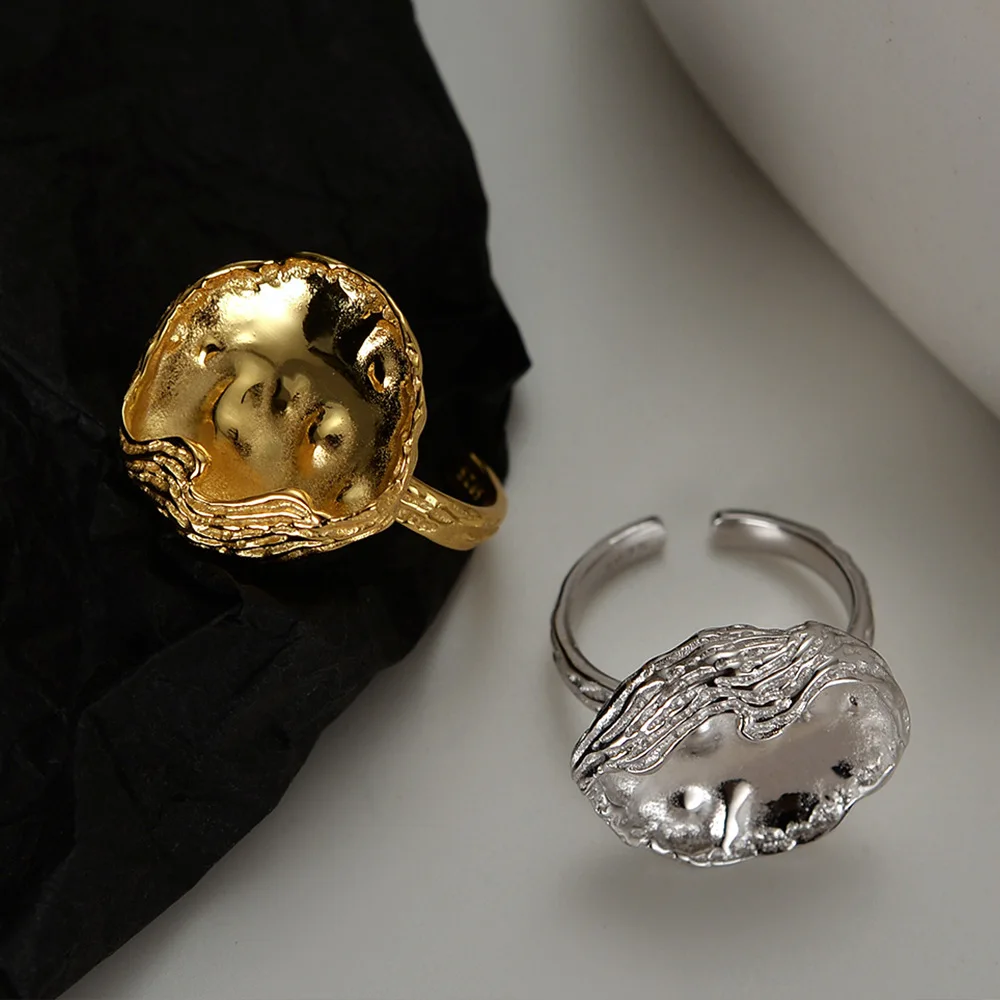 Youth of Vigor Alien Texture Disc Solid 925 Silver Ring Irregular Pattern Halloween Party Open Rings R1231
Youth of Vigor Alien Texture Disc Solid 925 Silver Ring Irregular Pattern Halloween Party Open Rings R1231