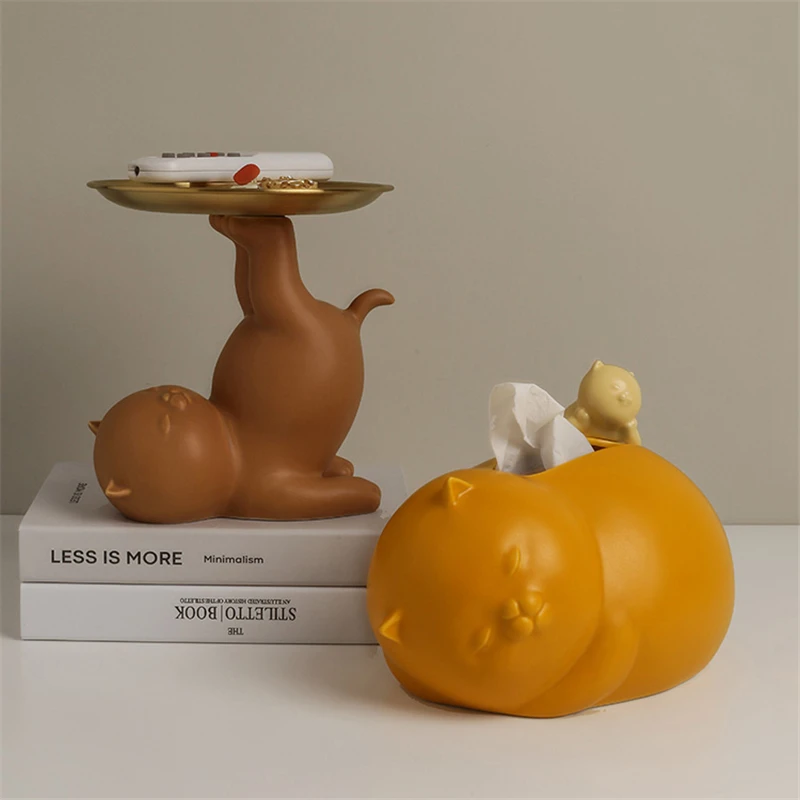 Creative cute cat ornaments Home living room key storage tray Decorative household tabletop tissue box Snack tray Fruit plate
Creative cute cat ornaments Home living room key storage tray Decorative household tabletop tissue box Snack tray Fruit plate