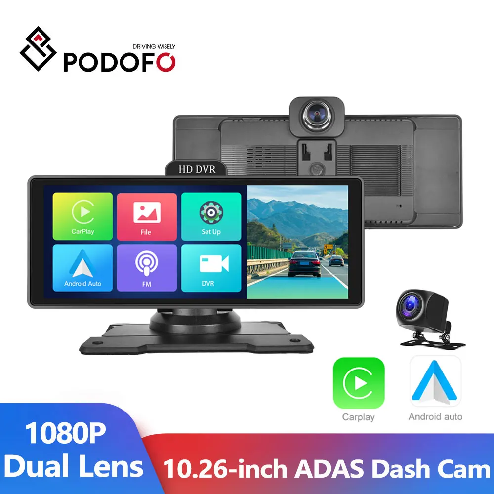 Podofo 10,26-дюймовый DVR экран Carplay портативный умный плеер с задней камерой поддерживает Android Авто двойной объектив Bluetooth FM
Podofo 10,26-дюймовый DVR экран Carplay портативный умный плеер с задней камерой поддерживает Android Авто двойной объектив Bluetooth FM