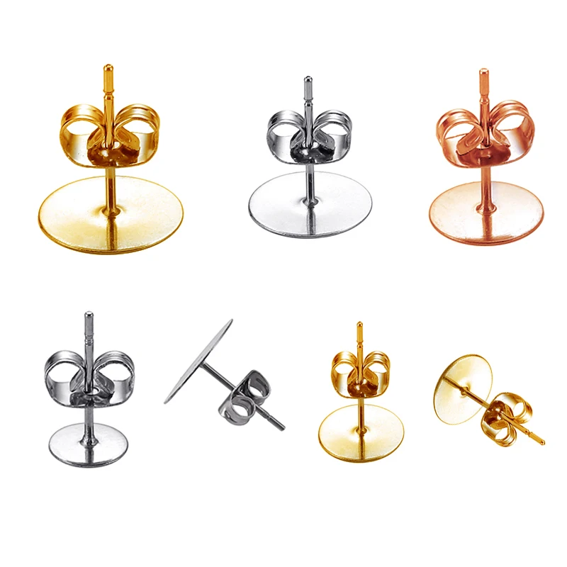 100pcs Gold Stainless Steel Blank Post Earring Studs Base Pins With 100pcs Earring Plug Ear Back For Jewelry Making DIY Earrings
100pcs Gold Stainless Steel Blank Post Earring Studs Base Pins With 100pcs Earring Plug Ear Back For Jewelry Making DIY Earrings