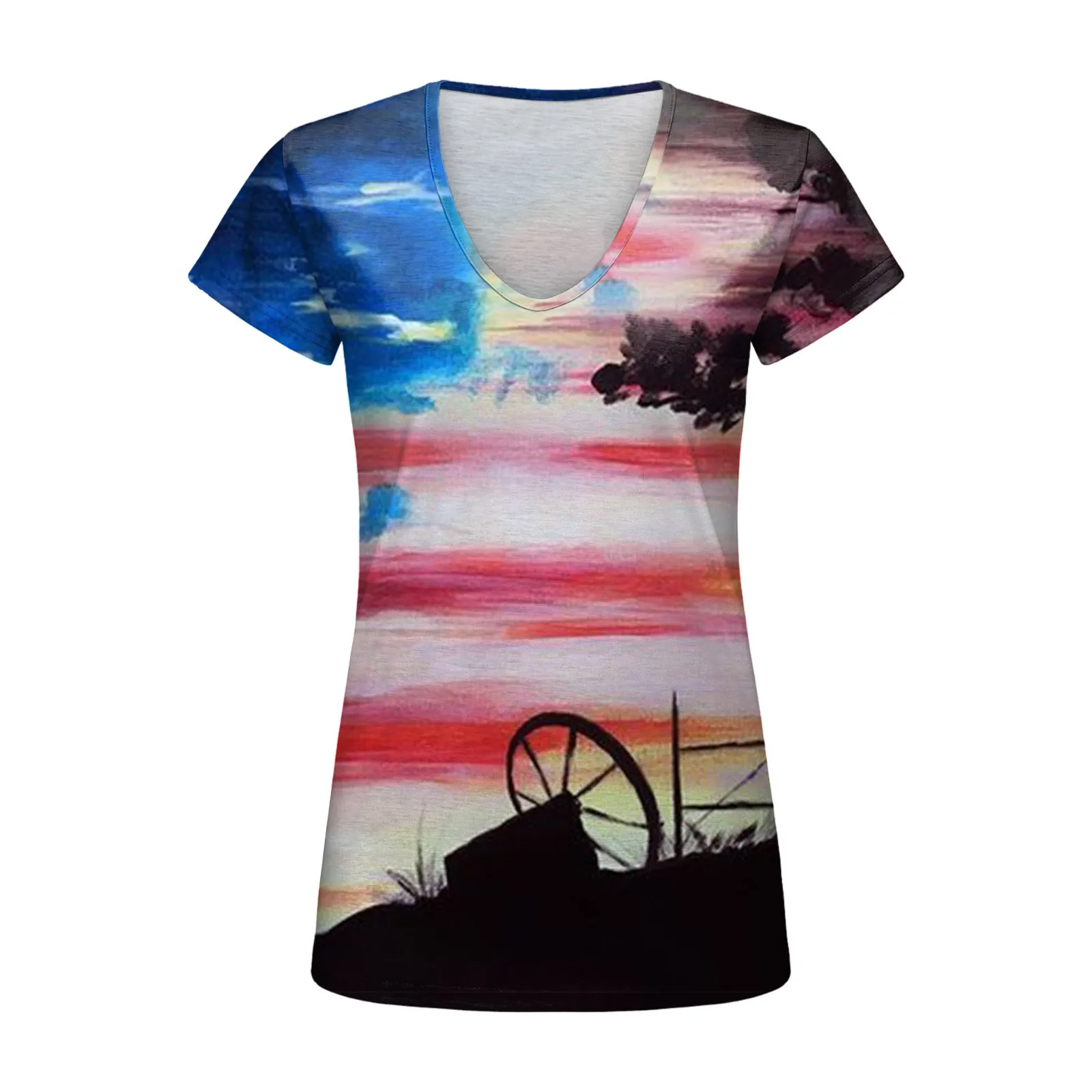 Summer Women‘s T-Shirt New Independence Day Tops Tees Casual Fashion Femalewear Daily V-Neck T-Shirts Lady Plus Size Clothing
Summer Women‘s T-Shirt New Independence Day Tops Tees Casual Fashion Femalewear Daily V-Neck T-Shirts Lady Plus Size Clothing