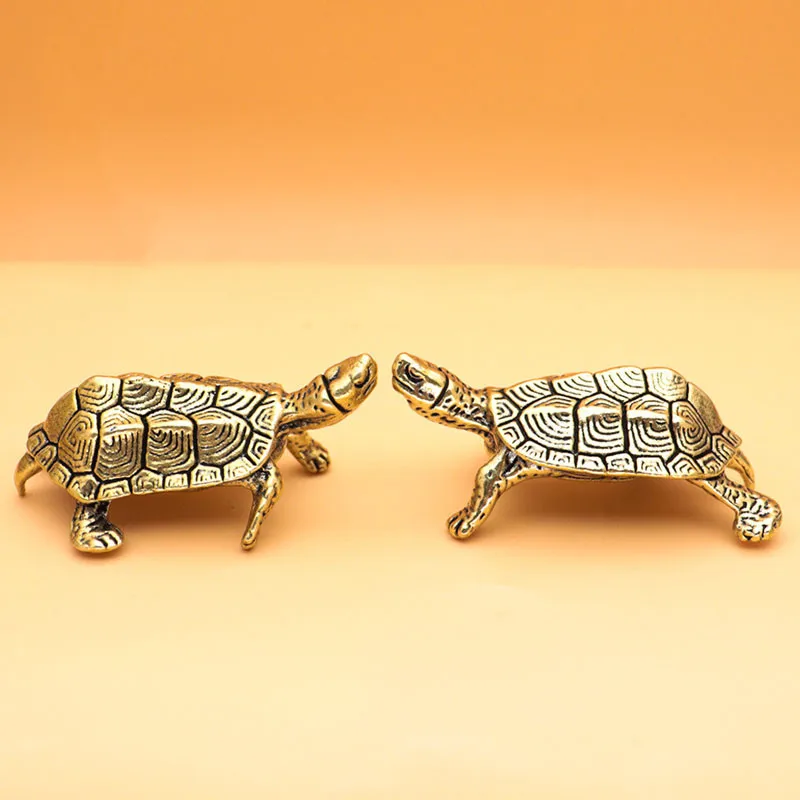 

Lucky Turtle Decors Feng Shui Accessories Ornaments Figurines Desktop Home Decoration Vintage Longevity Brass Miniatures Animal