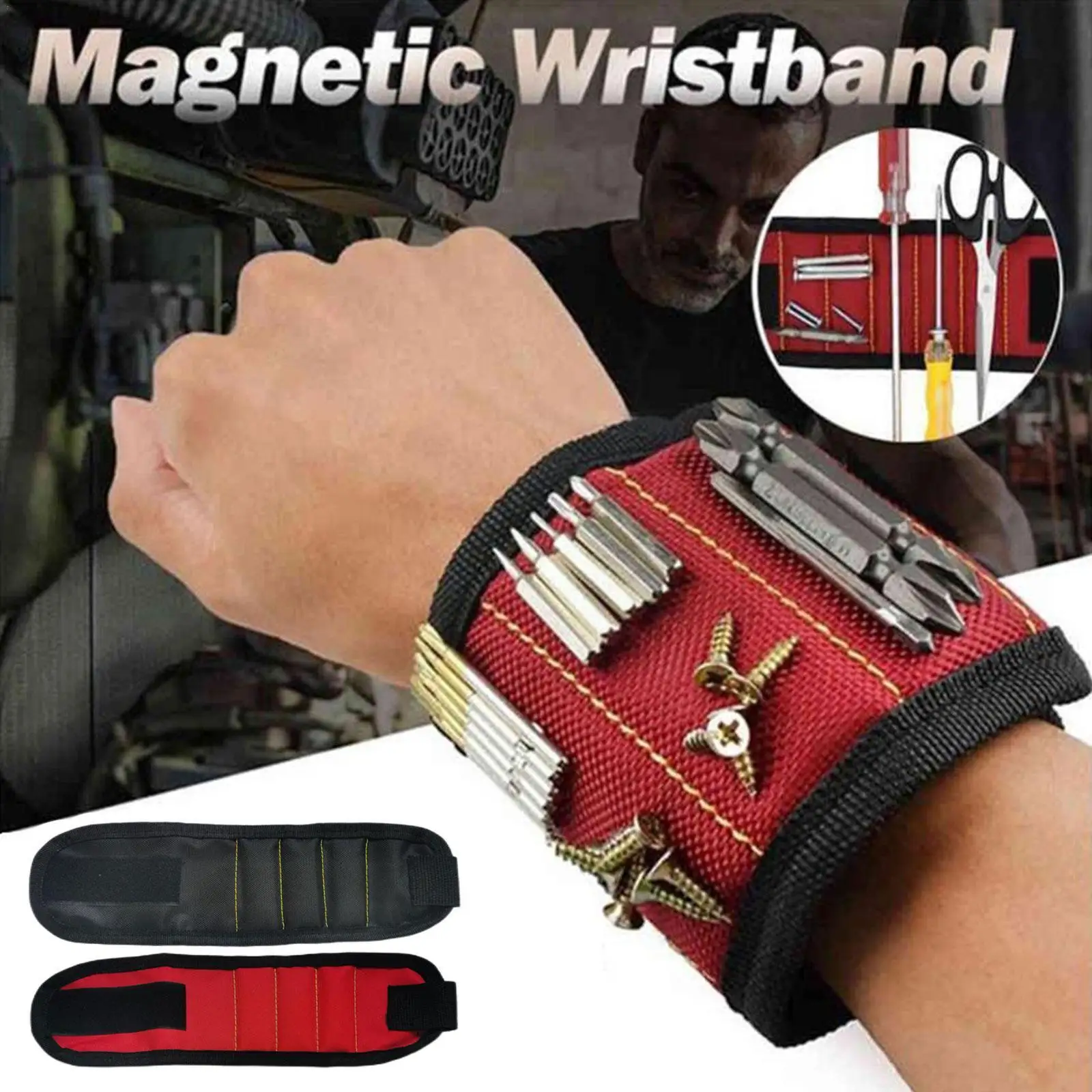 

Magnetic Wrist Support Band With Strong Magnets For Holding Screws Nail Bracelet Belt Support Chuck Sports Magnetic Tool Ba H4I0