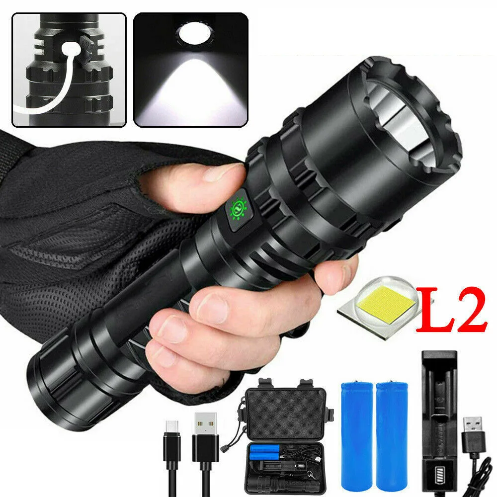 L100 Powerful LED Flashlight Portable Torch USB Rechargeable Zoom Led Torch Camping Outdoor Emergency Tactical Flash Light
L100 Powerful LED Flashlight Portable Torch USB Rechargeable Zoom Led Torch Camping Outdoor Emergency Tactical Flash Light