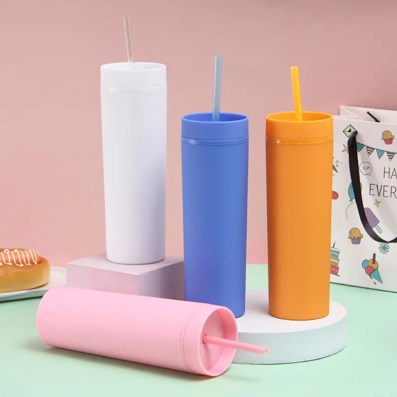 Hot Sale 16oz Acrylic Slim Skinny Tumbler Colorful Matte Water Bottle With Lid Straw Double Wall Mug Tumbler Cup For Party Gifts
Hot Sale 16oz Acrylic Slim Skinny Tumbler Colorful Matte Water Bottle With Lid Straw Double Wall Mug Tumbler Cup For Party Gifts