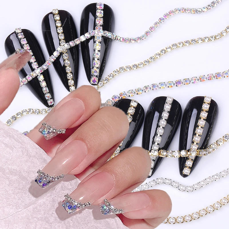 50cm Pearl Claw Chain Nail Rhinestones 3D Metal Silver AB Crystal Pearl Chain Silver DIY Charm Nail Art Decorations Accessory JS
50cm Pearl Claw Chain Nail Rhinestones 3D Metal Silver AB Crystal Pearl Chain Silver DIY Charm Nail Art Decorations Accessory JS