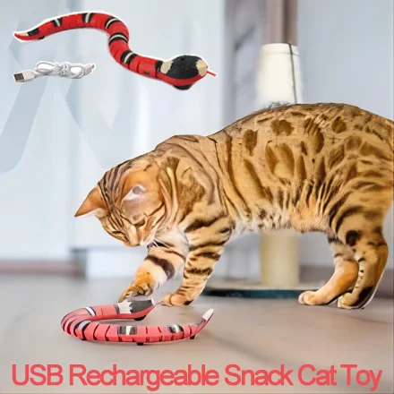 

Игрушки для кошек, Интерактивная автоматическая электронная змея, перезаряжаемая через USB Умная игрушка для домашних животных, товары для кошек, игрушка для дразнивания, аксессуары для кошек