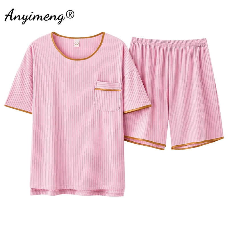 New Summer Big Size 4XL Pajama Women Pink Pajamas for Lady Round Collar Soft Cotton Sleepwear Plain Loose Homewear for Girls
New Summer Big Size 4XL Pajama Women Pink Pajamas for Lady Round Collar Soft Cotton Sleepwear Plain Loose Homewear for Girls