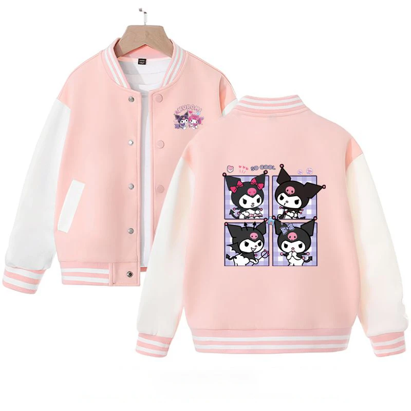 Детские куртки Sanrio Kuromi, кардиганы для девочек, модная бейсбольная форма с принтом для маленьких девочек, пальто, детская одежда, спортивная куртка для подростков
Детские куртки Sanrio Kuromi, кардиганы для девочек, модная бейсбольная форма с принтом для маленьких девочек, пальто, детская одежда, спортивная куртка для подростков