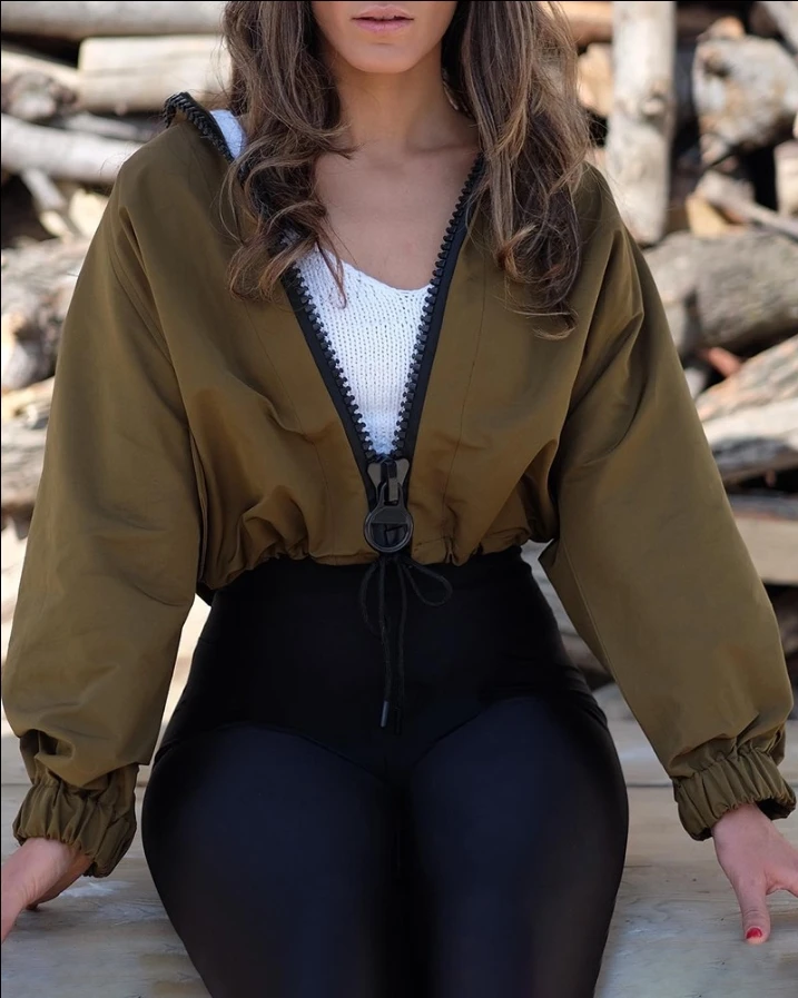 casual Zipper Front Drawstring Long Sleeve Jacket coat top autumn spring new fashion women's outfits female clothing 2022
casual Zipper Front Drawstring Long Sleeve Jacket coat top autumn spring new fashion women's outfits female clothing 2022