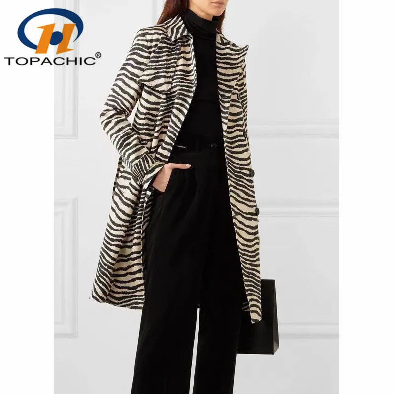 10.29 High End Temperament Vintage Zebra Striped Print Lapel Double Breasted With Belt Collect Waist Midi Trench Women
10.29 High End Temperament Vintage Zebra Striped Print Lapel Double Breasted With Belt Collect Waist Midi Trench Women