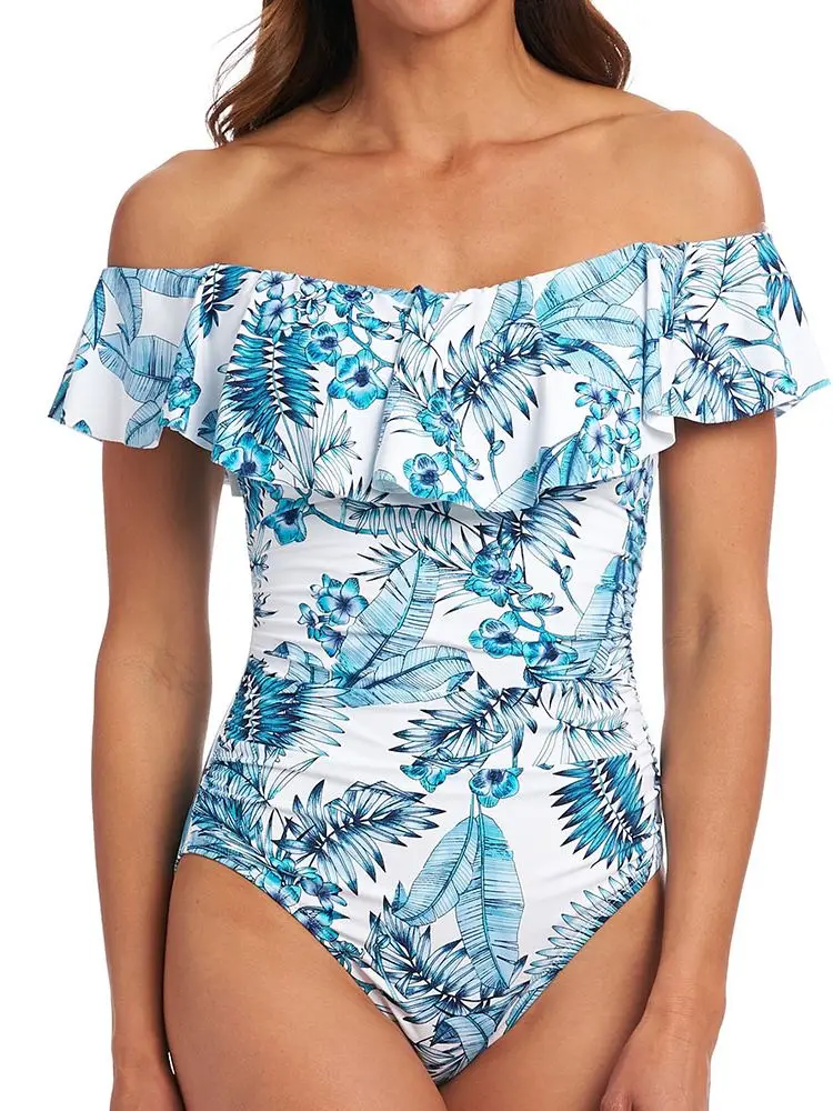 2022 Ruffle Printed One Piece Women Swimwear Off The Shoulder Swimsuit Hollow Out Bodysuit Beachwear Mujer Slimming Bathing Suit
2022 Ruffle Printed One Piece Women Swimwear Off The Shoulder Swimsuit Hollow Out Bodysuit Beachwear Mujer Slimming Bathing Suit