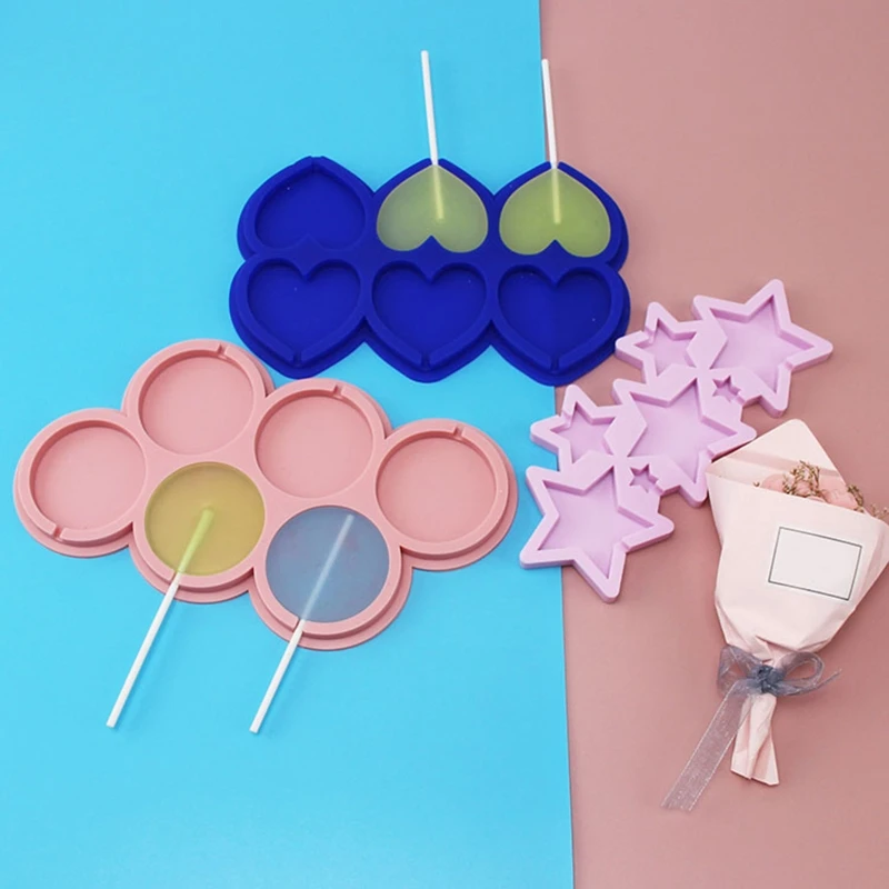 Food-grade Silicone Candy Mould 6-Capacity Sugarcraft Decoration Gift Food-grade Silicone Star Heart Round Shape DIY
Food-grade Silicone Candy Mould 6-Capacity Sugarcraft Decoration Gift Food-grade Silicone Star Heart Round Shape DIY