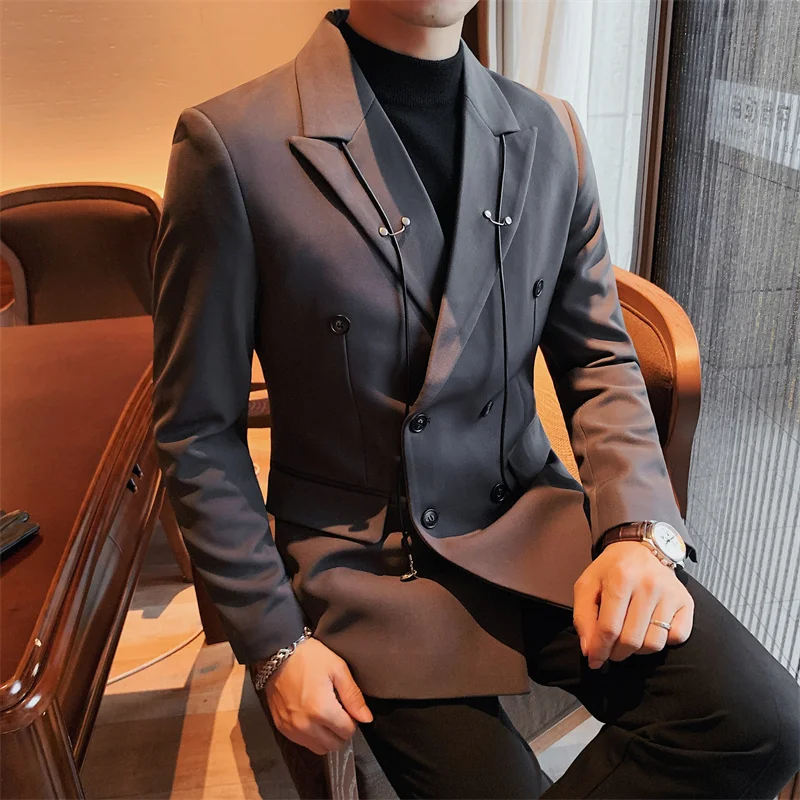 Male Slim Fit Solid Color Business Leisure Blazers/British Style Men Double Breasted Suit Jackts/Man High-grade Suit Coats S-3XL
Male Slim Fit Solid Color Business Leisure Blazers/British Style Men Double Breasted Suit Jackts/Man High-grade Suit Coats S-3XL