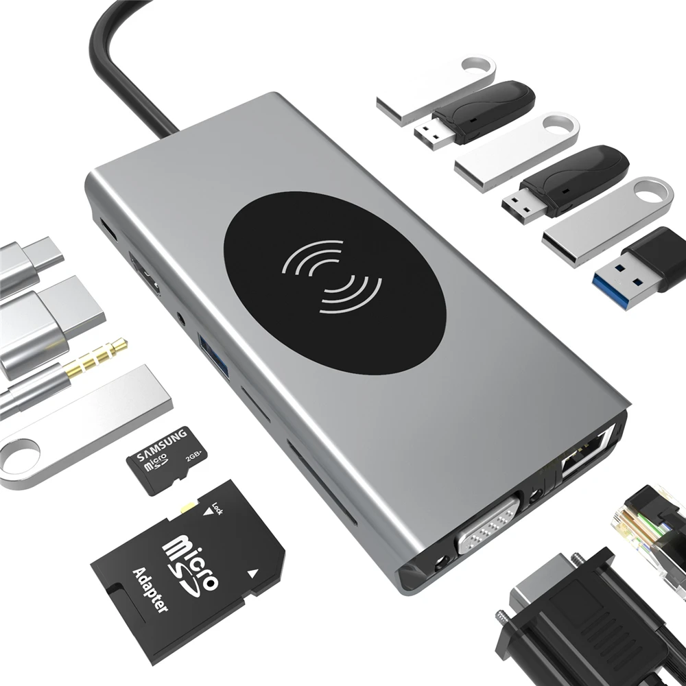 USB-концентратор с разъемами типа C и USB 3,0, HDMI-совместимый разветвитель для 4K SD, TF, 3,0 PD, 3,5 мм разъем, аудио, видео, адаптер, беспроводное зарядное...
USB-концентратор с разъемами типа C и USB 3,0, HDMI-совместимый разветвитель для 4K SD, TF, 3,0 PD, 3,5 мм разъем, аудио, видео, адаптер, беспроводное зарядное...