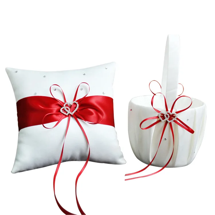 2pcs White Wedding Ring Bearer Pillow Flower Girl Basket Wedding Ceremony DIY Ornament for Wedding Reception Table Decoration
2pcs White Wedding Ring Bearer Pillow Flower Girl Basket Wedding Ceremony DIY Ornament for Wedding Reception Table Decoration