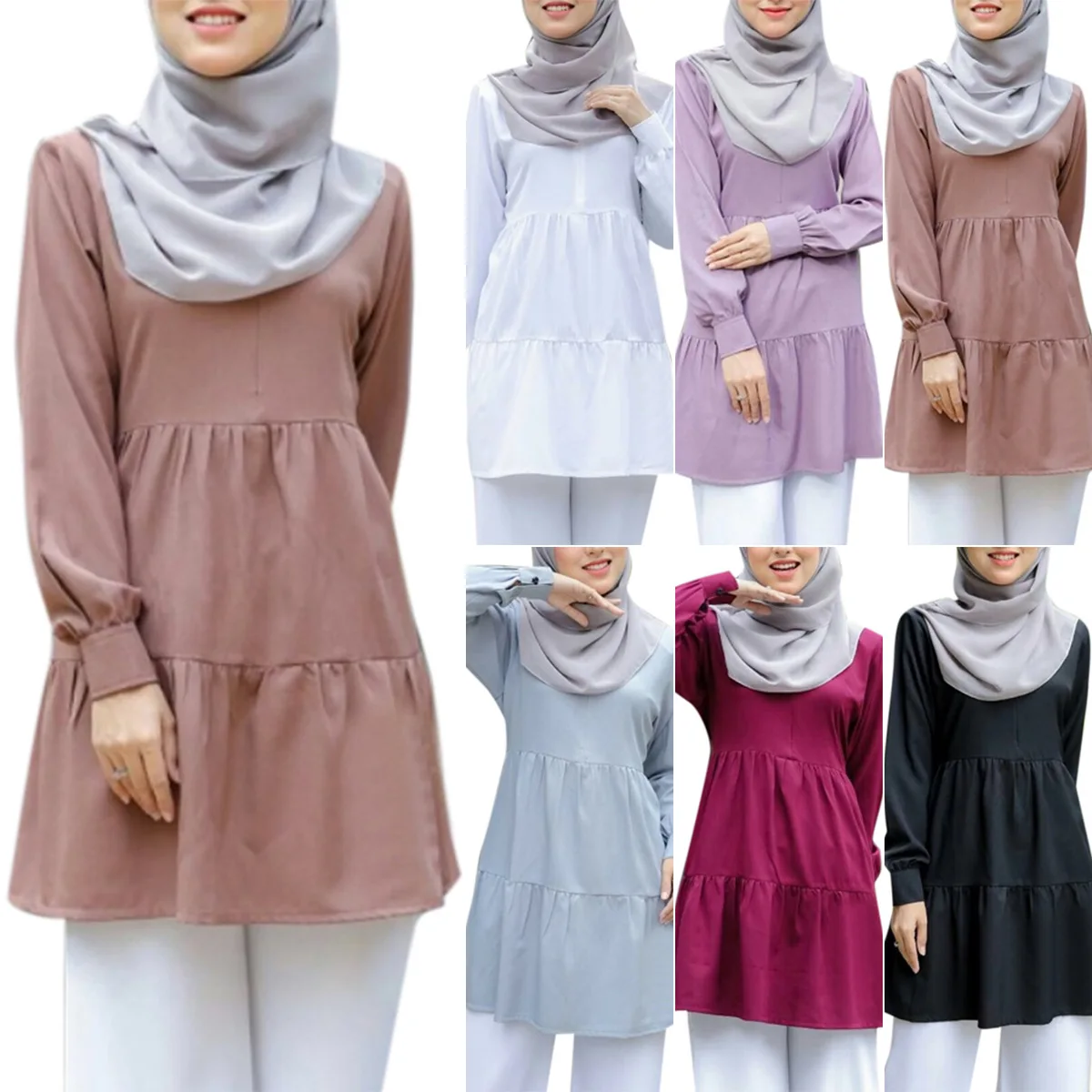 Abayat Muslim Women Blouse Islamic Clothing for Girls Long Sleeve Tops Woman Islamism Blouses Abayas for Women Turkish T-shirts
Abayat Muslim Women Blouse Islamic Clothing for Girls Long Sleeve Tops Woman Islamism Blouses Abayas for Women Turkish T-shirts