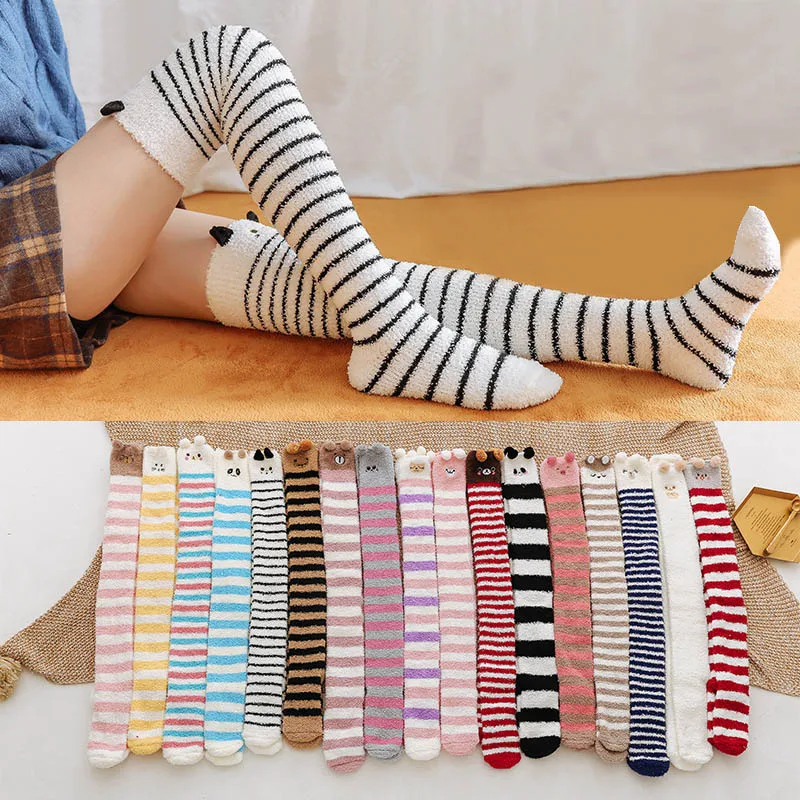 Soft Coral Fleece Stockings Autumn Winter Warm Thick Plush Long Socks Women Girls Cartoon Animal Strip Over Knee Sock Christmas
Soft Coral Fleece Stockings Autumn Winter Warm Thick Plush Long Socks Women Girls Cartoon Animal Strip Over Knee Sock Christmas