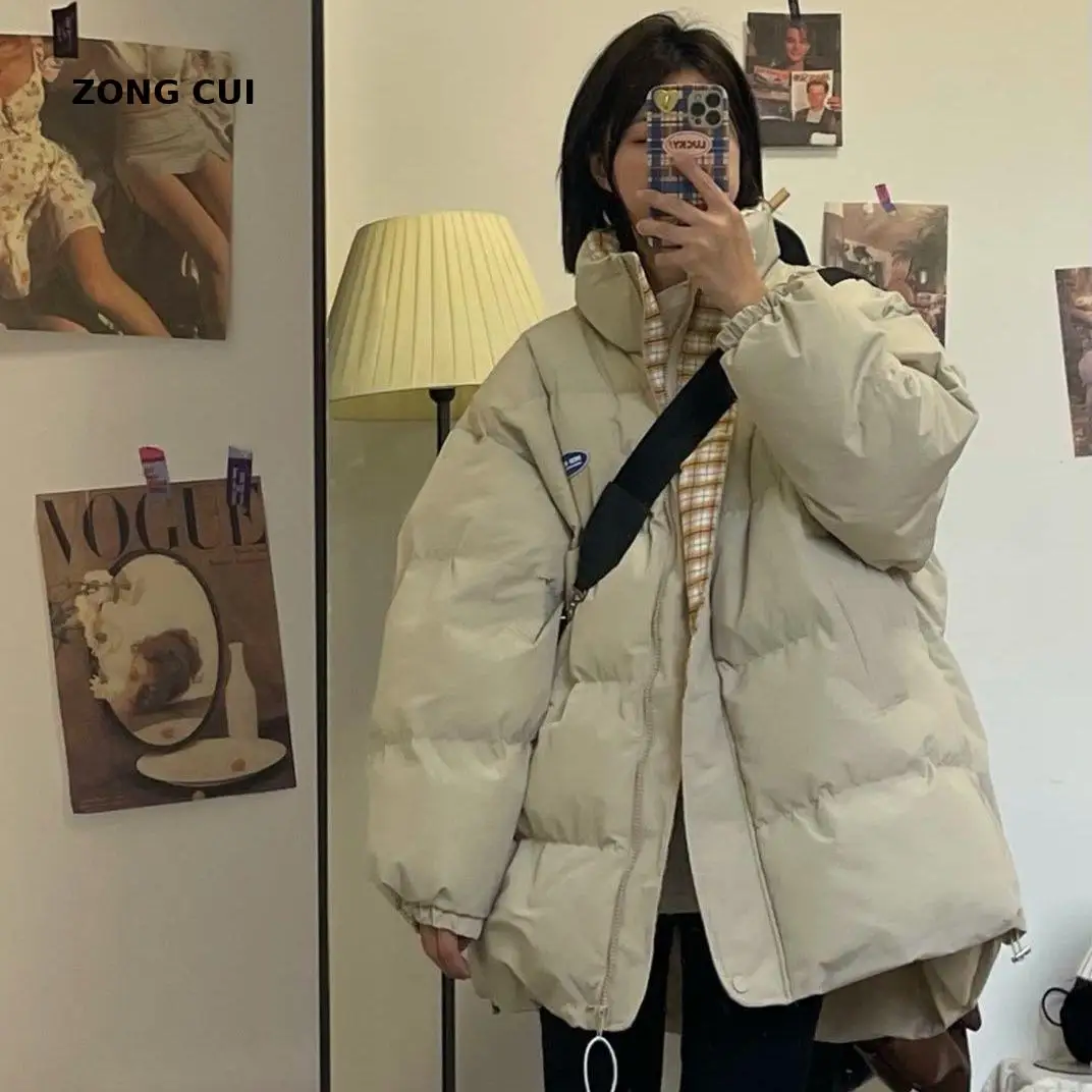 Winter Women Cotton Padded Jacket 2021 New Solid Femme Stand Collar Long Sleeve Loose Casual Warm Parkas Oversized Puffer Jacket
Winter Women Cotton Padded Jacket 2021 New Solid Femme Stand Collar Long Sleeve Loose Casual Warm Parkas Oversized Puffer Jacket