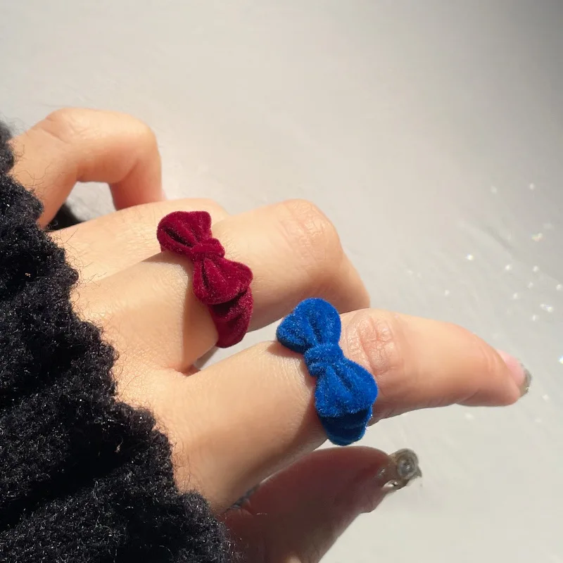 Trendy Blue Velvet Bowknot Ring For Women Girls New Vintage Red Black Flocking Rosette Adjustable Open Finger Rings Jewelry Gift
Trendy Blue Velvet Bowknot Ring For Women Girls New Vintage Red Black Flocking Rosette Adjustable Open Finger Rings Jewelry Gift