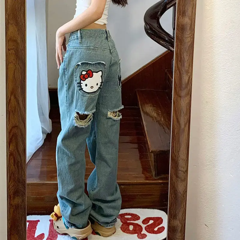 Anime Sanrio Embroidery Jeans Hello Kittys Accessories Cute Kawaii Retro Spice Girl Outfit Torn Long Pants Toys for Girls Gift
Anime Sanrio Embroidery Jeans Hello Kittys Accessories Cute Kawaii Retro Spice Girl Outfit Torn Long Pants Toys for Girls Gift
