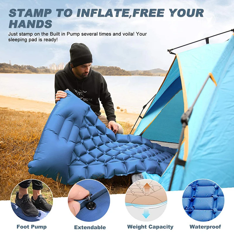 Outdoor Camping Mat Inflatable Cushion Camping Beach Inflatable Bed Office Lunch Break Cushion Portable Foot Inflatable Mattress
Outdoor Camping Mat Inflatable Cushion Camping Beach Inflatable Bed Office Lunch Break Cushion Portable Foot Inflatable Mattress