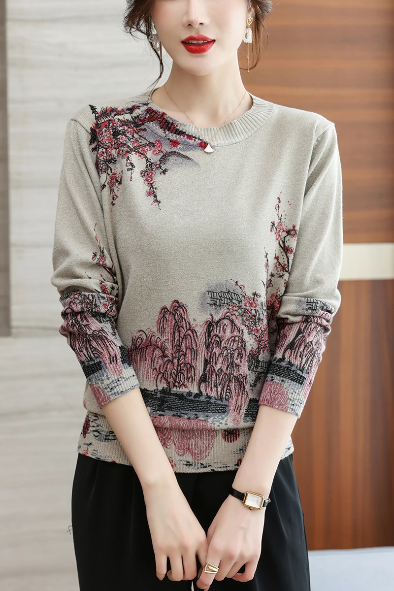 Chinese Style Print Sweater Women Autumn Winter Soft O Neck Pullover Sweaters Female Casual Jumper Long Sleeve Sweater
Chinese Style Print Sweater Women Autumn Winter Soft O Neck Pullover Sweaters Female Casual Jumper Long Sleeve Sweater