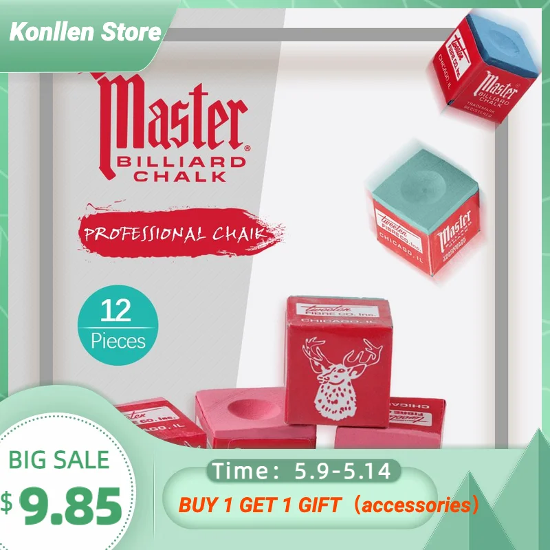 Original MASTER Billiard Chalk Oil Dry Chalk Pool Cue Chalk12 Pieces Snooker Cue Black 8 Green Red Blue Chalk
Original MASTER Billiard Chalk Oil Dry Chalk Pool Cue Chalk12 Pieces Snooker Cue Black 8 Green Red Blue Chalk