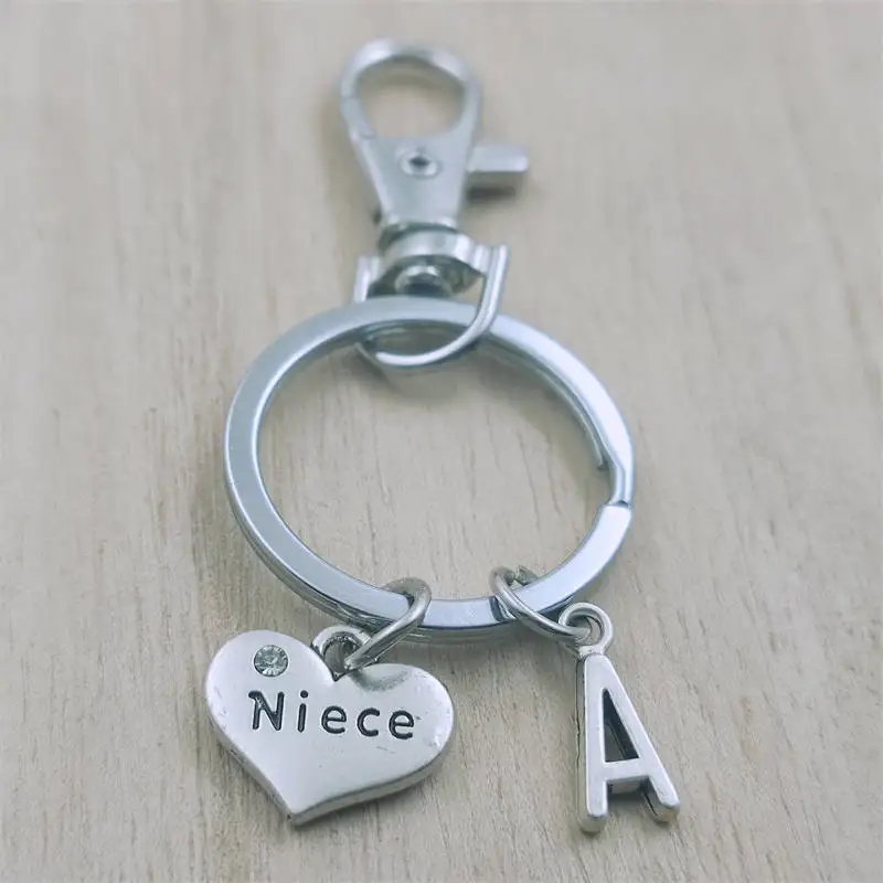 Niece Heart Family Keyring Letter Car Key Chain Ring Lobster Clasp Initial Charm Women Jewelry Accessories Pendants Metal
Niece Heart Family Keyring Letter Car Key Chain Ring Lobster Clasp Initial Charm Women Jewelry Accessories Pendants Metal