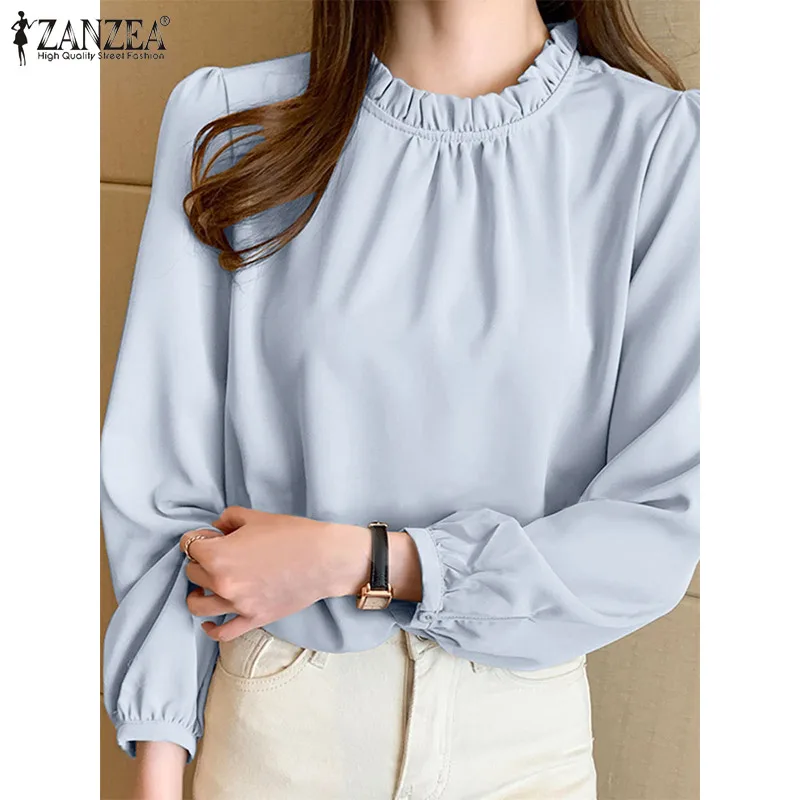 Fashion Women O Neck Long Sleeve Solid Blouse Spring Shirt ZANZEA 2022 Casual Office Work Tops Femininas Elegant Blusas Tunic
Fashion Women O Neck Long Sleeve Solid Blouse Spring Shirt ZANZEA 2022 Casual Office Work Tops Femininas Elegant Blusas Tunic