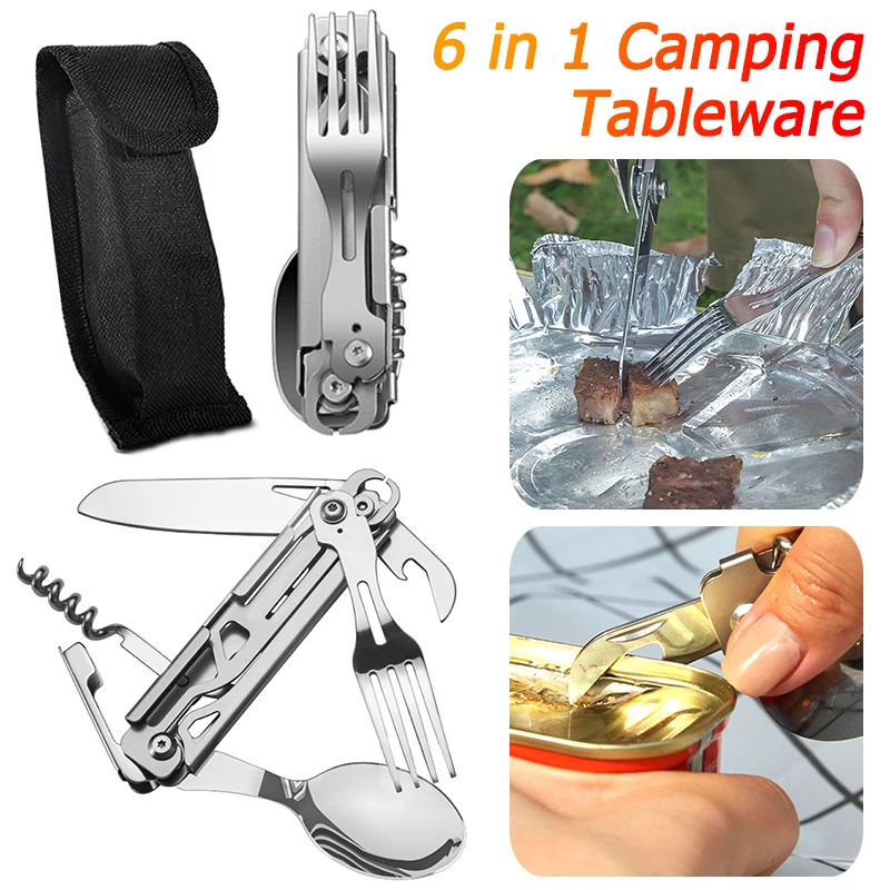 Folding Camping Cutlery Multi-function Portable Tableware Knife Fork Spoon Bottle Opener Outdoor Cutlery Camping Equipment
Folding Camping Cutlery Multi-function Portable Tableware Knife Fork Spoon Bottle Opener Outdoor Cutlery Camping Equipment
