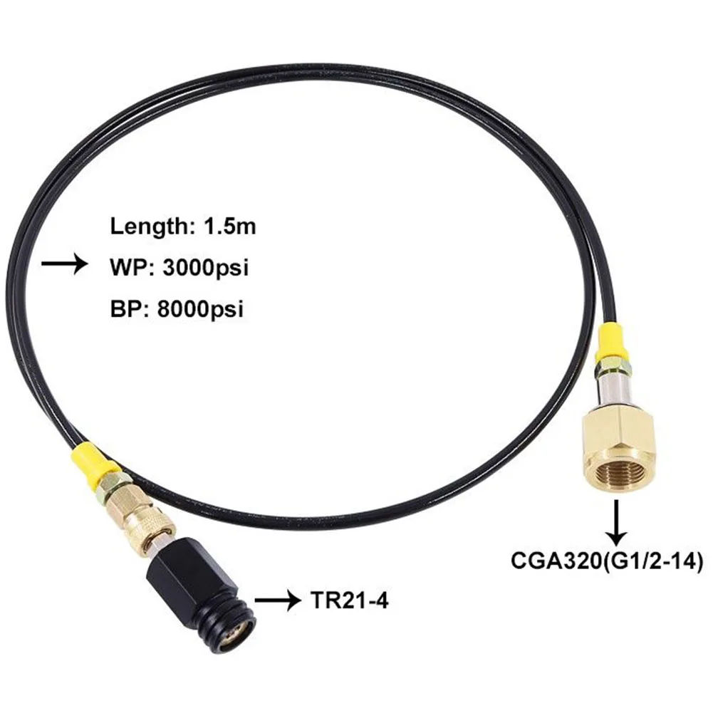 Refill Adapter Connector Hose For Pcp Scuba Tank Thread G5/8-14 Quick Release 24 Inches Length 1600bar Exhaust Valve Hose
Refill Adapter Connector Hose For Pcp Scuba Tank Thread G5/8-14 Quick Release 24 Inches Length 1600bar Exhaust Valve Hose