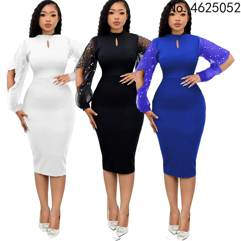 Черные, синие, белые африканские платья для женщин, летнее Африканское женское платье с длинным рукавом до колена, африканская одежда
Черные, синие, белые африканские платья для женщин, летнее Африканское женское платье с длинным рукавом до колена, африканская одежда