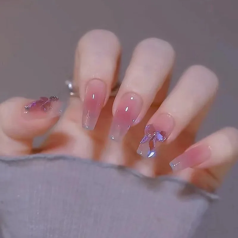 Short Ballet Wearable Nail Aurora 3D Shiny Color-changing Butterfly Icing Transparent Gradient Blush Manicure False Nails
Short Ballet Wearable Nail Aurora 3D Shiny Color-changing Butterfly Icing Transparent Gradient Blush Manicure False Nails