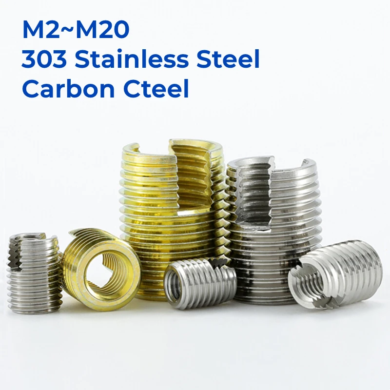 M2 M2.5 M3 M4 M5-M20 303 Stainless Steel/Carbon Steel Self Tapping Thread Insert Screw Bushing Slotted Type Thread Repair Inset
M2 M2.5 M3 M4 M5-M20 303 Stainless Steel/Carbon Steel Self Tapping Thread Insert Screw Bushing Slotted Type Thread Repair Inset