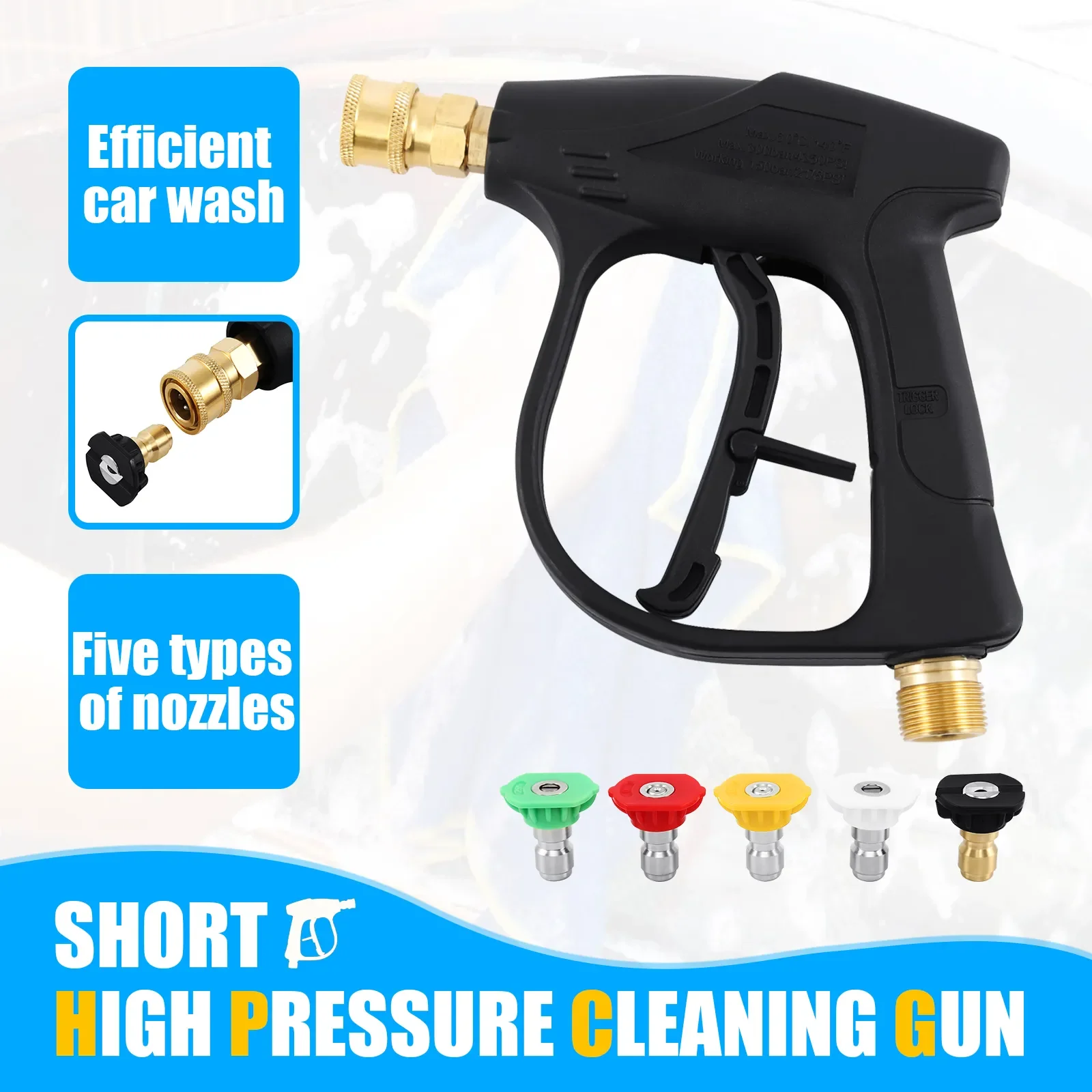 High Pressure Washer Gun For Car Cleaning M22 14MM Hose Connector For Karcher k2K3K4K5K6k7/Nilfisk Quick Nozzle Adaptor
High Pressure Washer Gun For Car Cleaning M22 14MM Hose Connector For Karcher k2K3K4K5K6k7/Nilfisk Quick Nozzle Adaptor