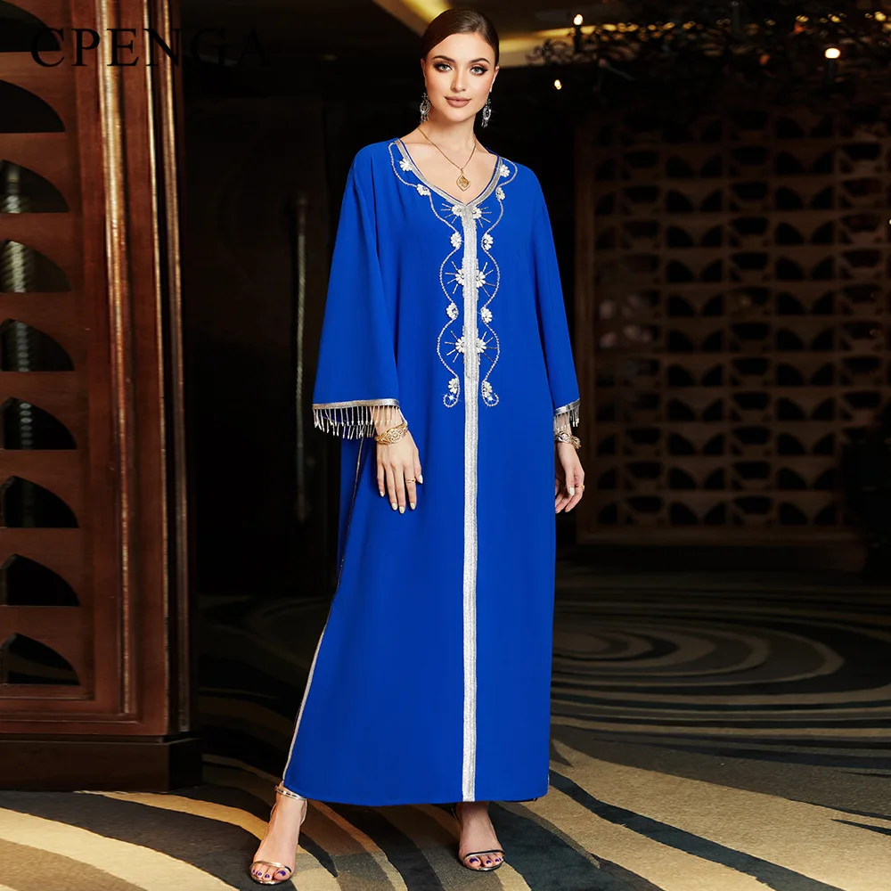 Middle East Blue Muslim Dress for Women Arabic Dubai Abaya Islamic Femme Party Jalabiya Clothing Luxury Moroccan Kaftan Robe
Middle East Blue Muslim Dress for Women Arabic Dubai Abaya Islamic Femme Party Jalabiya Clothing Luxury Moroccan Kaftan Robe