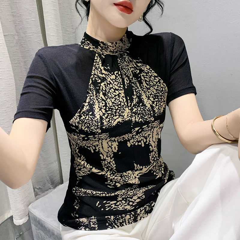 New 2022 Summer Short Sleeve Mesh Tops Shirt Fashion Casual Patchwork Flarol Printed Women's T-Shirt Clothing
New 2022 Summer Short Sleeve Mesh Tops Shirt Fashion Casual Patchwork Flarol Printed Women's T-Shirt Clothing
