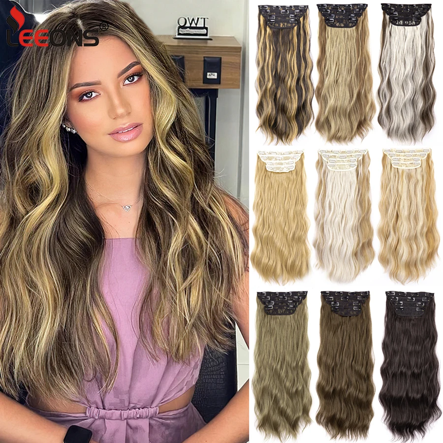 Leeons Synthetic 4Pcs/Set Clip In Thick Long Curly Wavy Hair Extensions 20 Inch Full Head Extensions Soft Hairpieces For Women
Leeons Synthetic 4Pcs/Set Clip In Thick Long Curly Wavy Hair Extensions 20 Inch Full Head Extensions Soft Hairpieces For Women