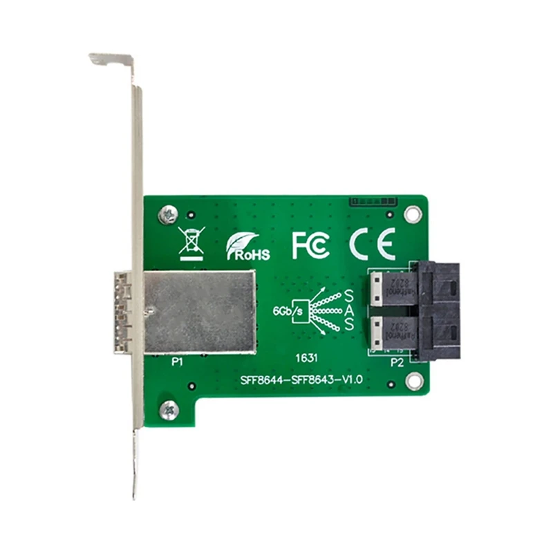 

1 Pcs Built-In To External SFF-8643 8644 Server JBOD For MINI SAS HD Female Adapter Card (Green)