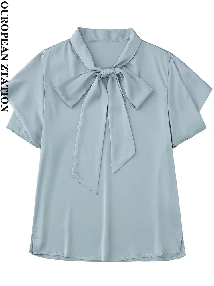 PAILETE Women 2022 fashion with tied bow shirts vintage v-neck short sleeve female blouses blusas chic tops
PAILETE Women 2022 fashion with tied bow shirts vintage v-neck short sleeve female blouses blusas chic tops