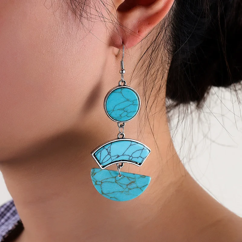 Bohemian Antique Silver Color Carved Semicircler Earrings Female Turquoises Ethnic Jewelry Drop Dangle Earrings
Bohemian Antique Silver Color Carved Semicircler Earrings Female Turquoises Ethnic Jewelry Drop Dangle Earrings