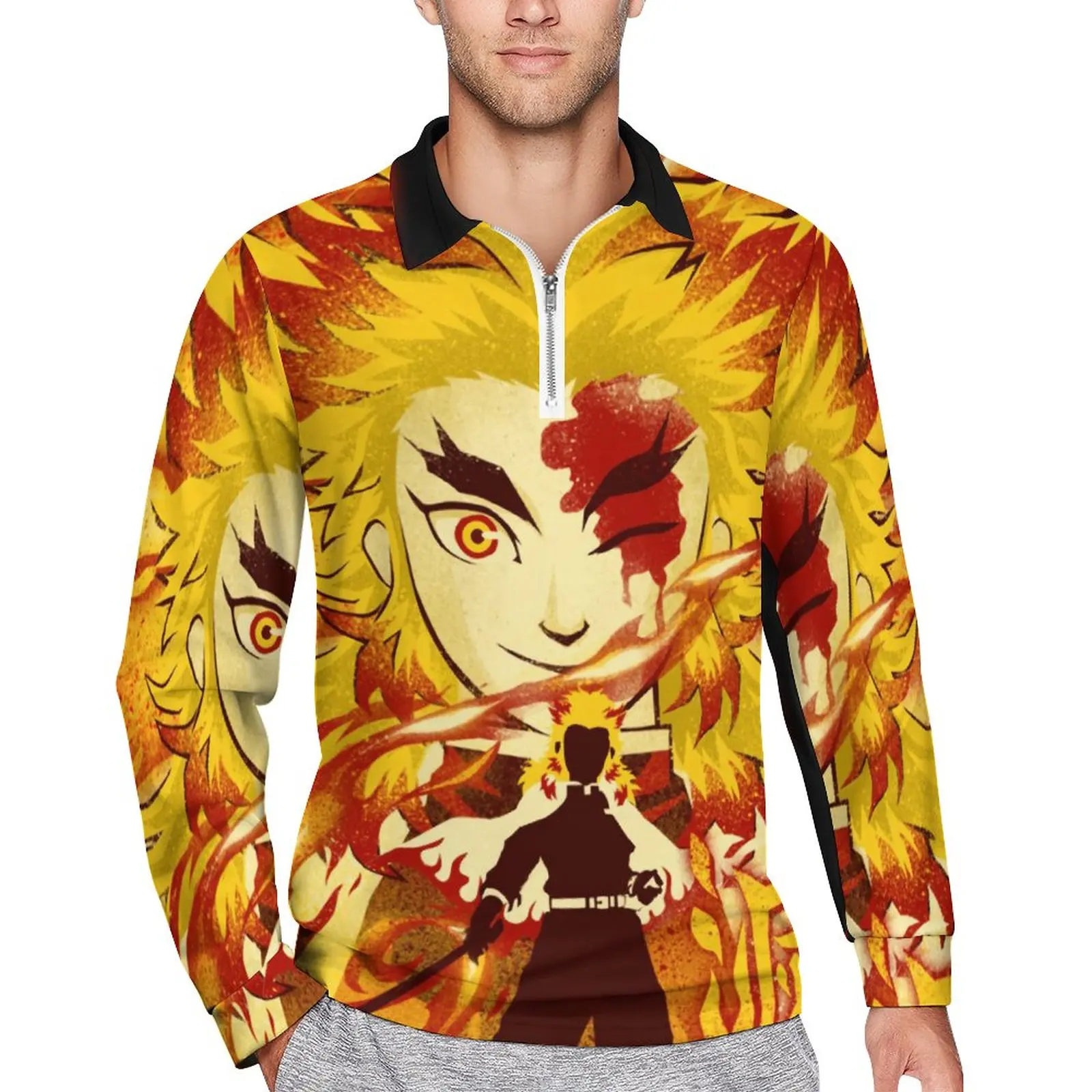 Demon Slayer Anime Polo Shirts Men Attack of The Flame Casual Shirt Daily Vintage Collar Long Sleeve Design Oversized T-Shirts
Demon Slayer Anime Polo Shirts Men Attack of The Flame Casual Shirt Daily Vintage Collar Long Sleeve Design Oversized T-Shirts