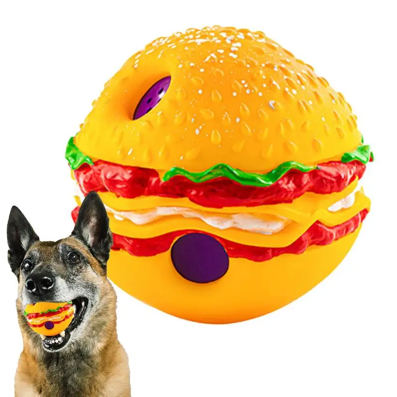 Dog Squeaky Ball PVC Teether Hamburger Shape Squeaky Balls Bite Resistant Interactive Ball Toys Bright Colors For Pets Cats Dogs
Dog Squeaky Ball PVC Teether Hamburger Shape Squeaky Balls Bite Resistant Interactive Ball Toys Bright Colors For Pets Cats Dogs