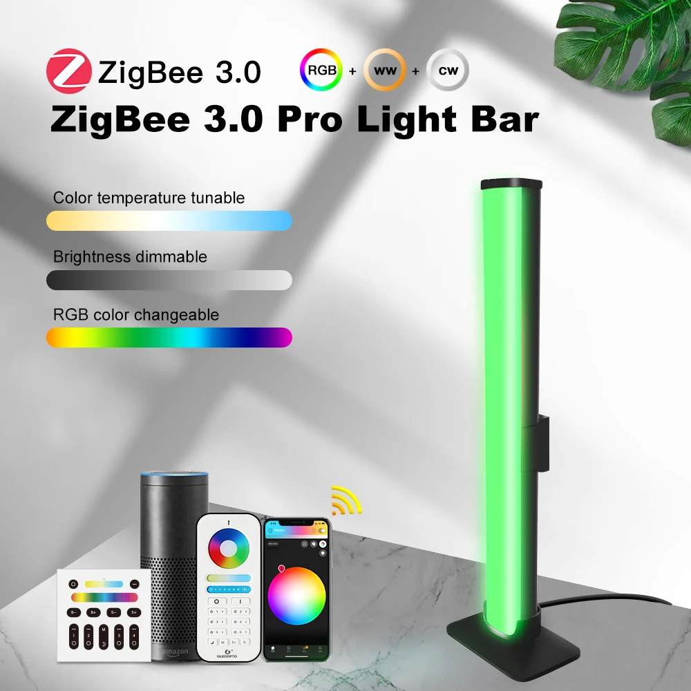 

ZigBee 3.0 RGBCCT 4W Light Bar GLEDOPTO DC5V USB Tuya Smart Life SmartThing Homey Alexa App Voice RF Remote Control Night Light