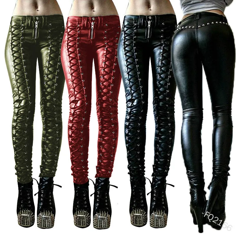 Strap PU Leather Pants Solid Color Casual Pants Zipper Design Trousers Spring New
Strap PU Leather Pants Solid Color Casual Pants Zipper Design Trousers Spring New
