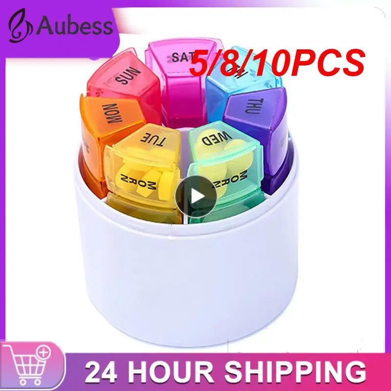 5/8/10PCS Portable Pill Box Tablets Medicine Storage 7 Days Weekly Pills Box Case Drug Container Medicine Box Tablet Storage Box 
5/8/10PCS Portable Pill Box Tablets Medicine Storage 7 Days Weekly Pills Box Case Drug Container Medicine Box Tablet Storage Box