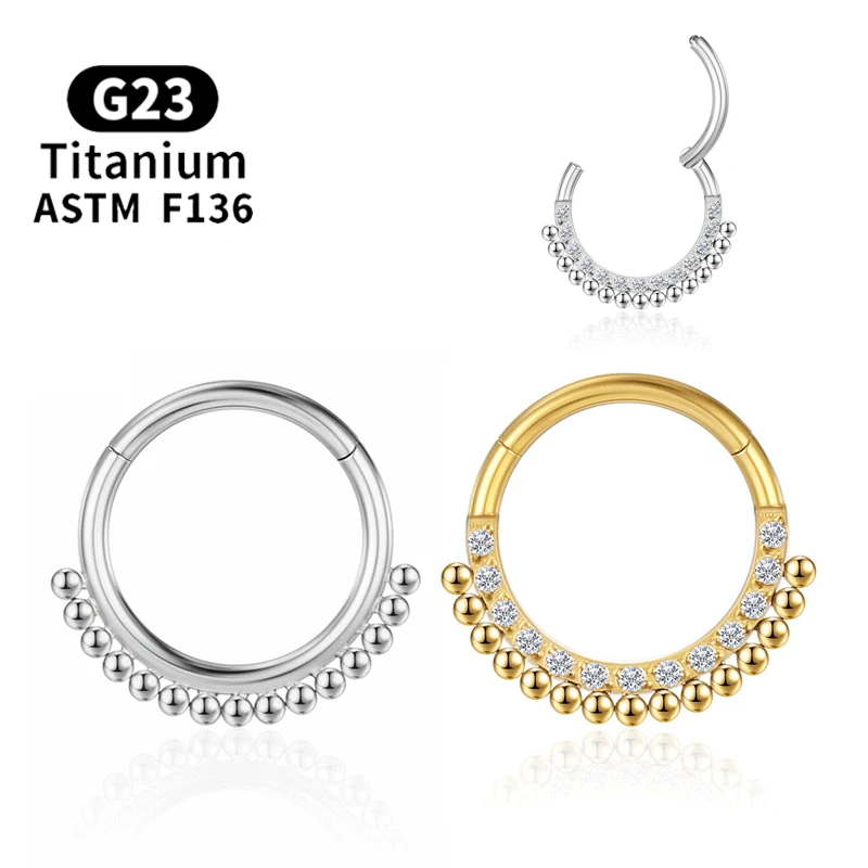 G23 Titanium Piercing Tragus Nose Ring Hoop Zircon Clicker Diaphragm Cartilage Ball Helix Hinge Segment Earrings Body Jewelry
G23 Titanium Piercing Tragus Nose Ring Hoop Zircon Clicker Diaphragm Cartilage Ball Helix Hinge Segment Earrings Body Jewelry